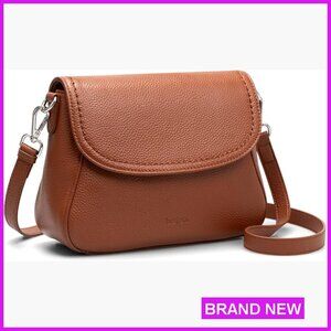 Genuine Leather Saddle Crossbody Bag RFID Blocking Minimal Chic Everyday Purse